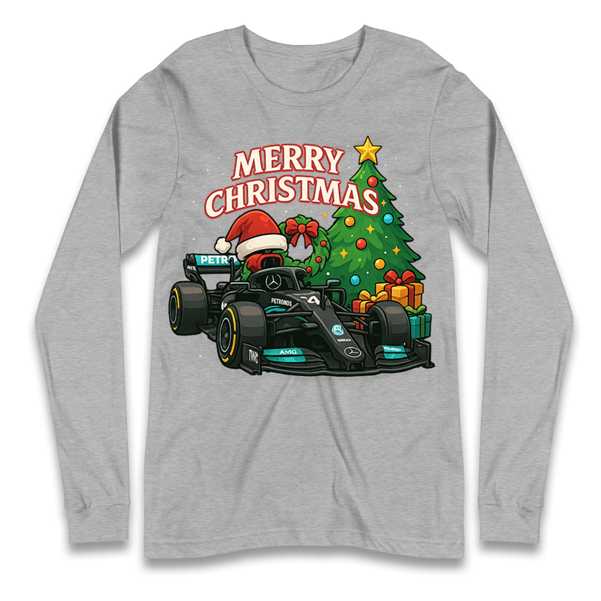 Mercedes F1 Christmas Long Sleeve Shirt