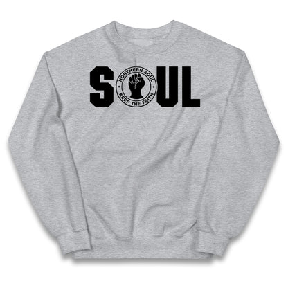 Northern Soul Keep The Faith Logo Kids Jumper 