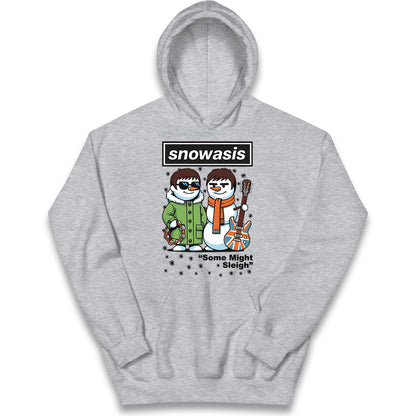 Funny Snowasis Might Sleigh Xmas Kids Hoodie