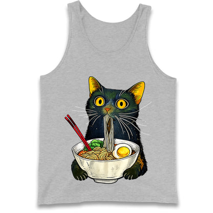 Ramen Noodle Black Cat Foodie Lover Meme Tank Top