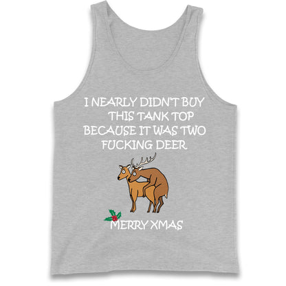 fucking deer christmas tank top