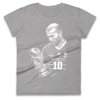 Zidane France Footballer Ladies T Shirt