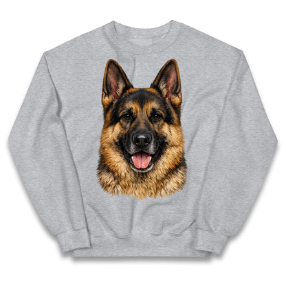 German Shepherd Dog Face Kids Jumper 