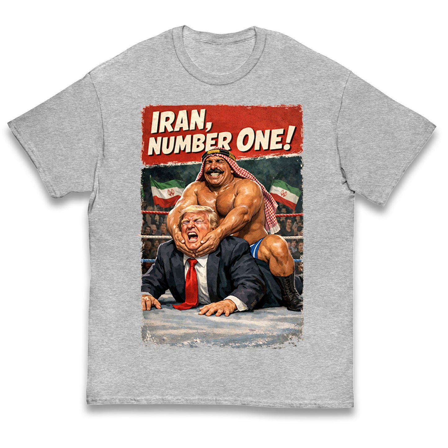 Donald Trump Iron Sheik Iran Wrestling Kids T Shirt