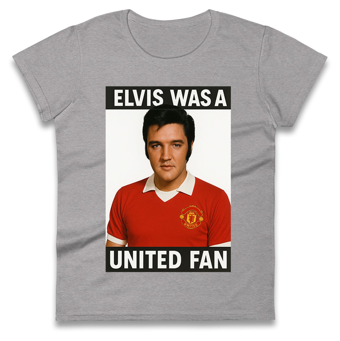 Elvis Presley Mnchester United Ladies T Shirt