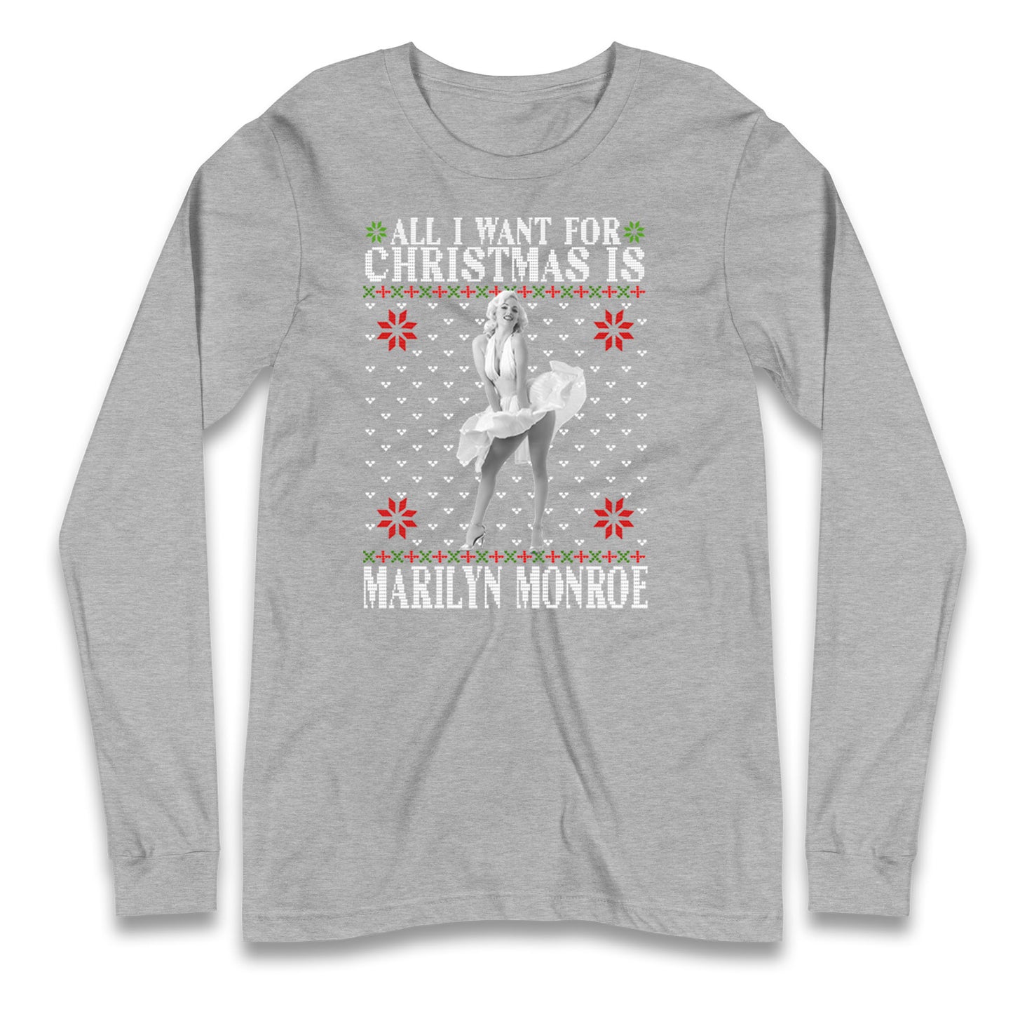 marilyn monroe christmas long sleeve t shirt