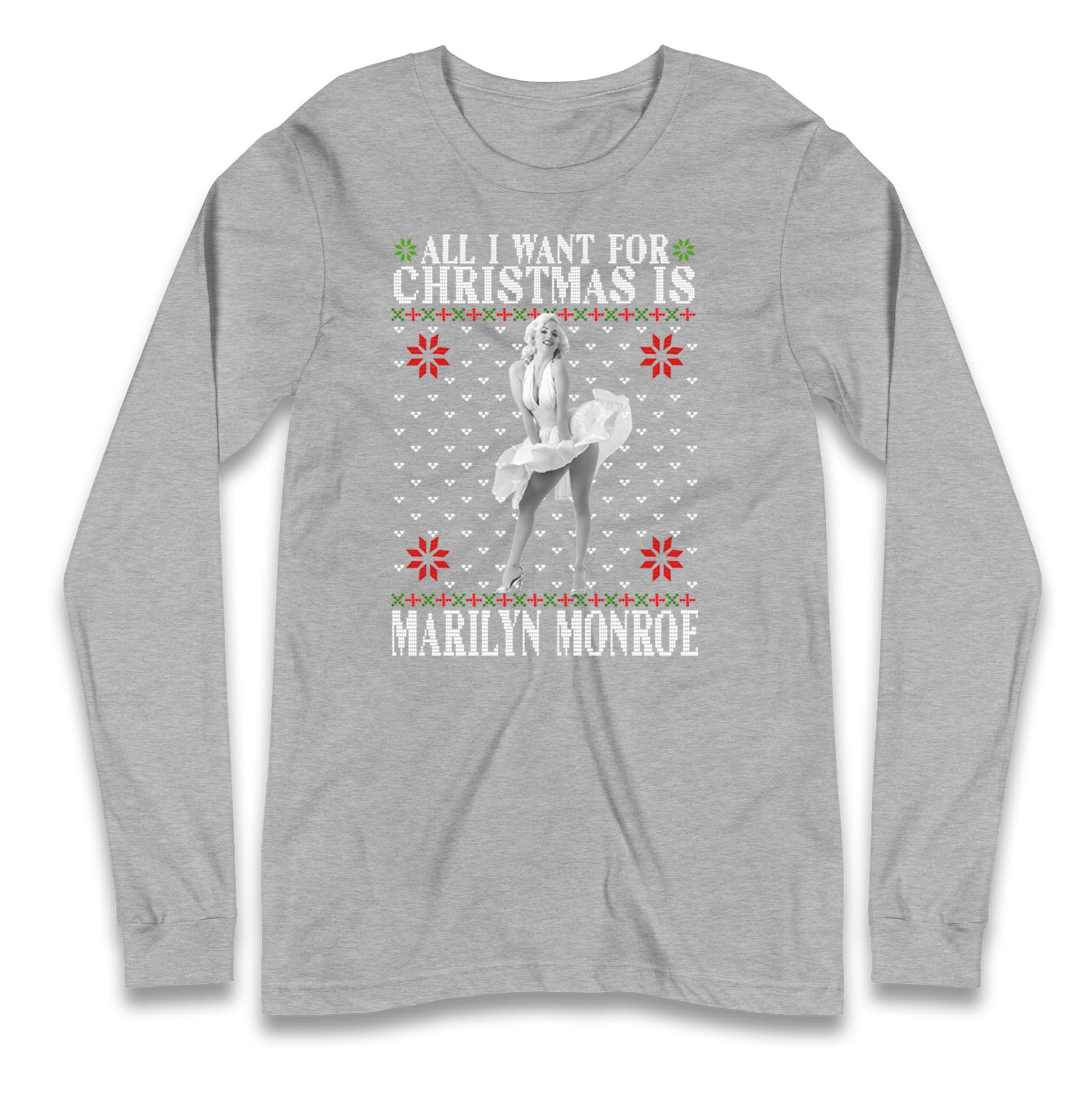 marilyn monroe christmas long sleeve t shirt