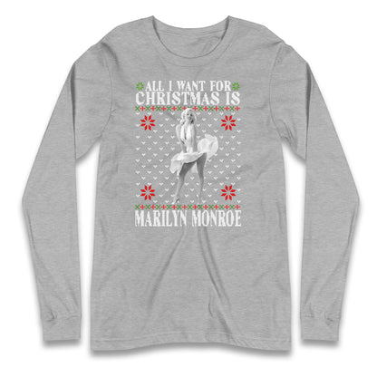 marilyn monroe christmas long sleeve t shirt