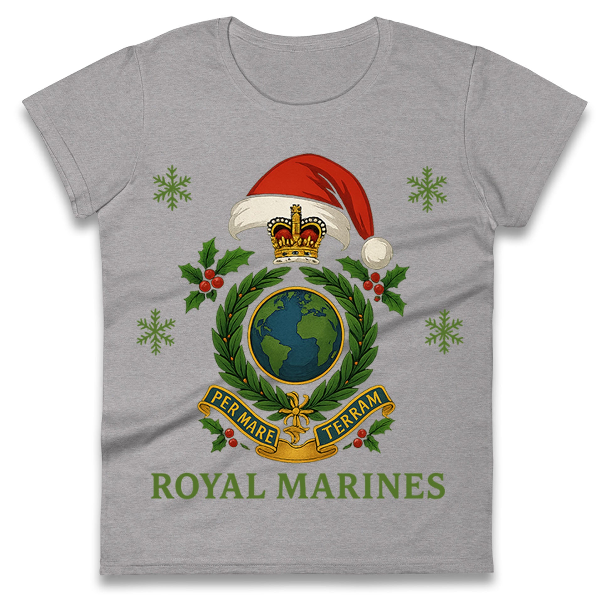 Royal Marines Christmas Ladies T Shirt