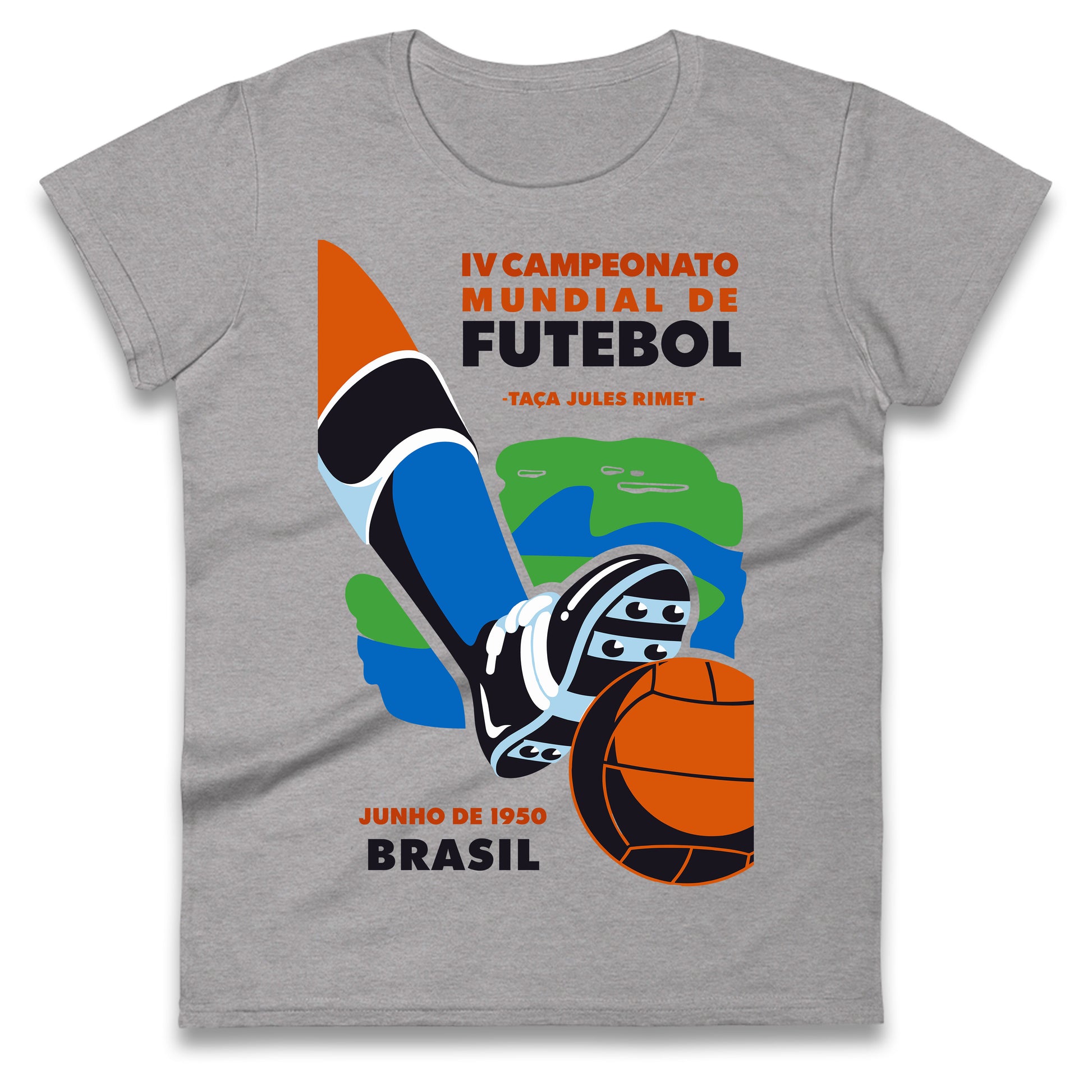 Brasil 1950 Retro World Cup Ladies T Shirt