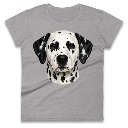 Dalmatian Dog Face Ladies T Shirt 