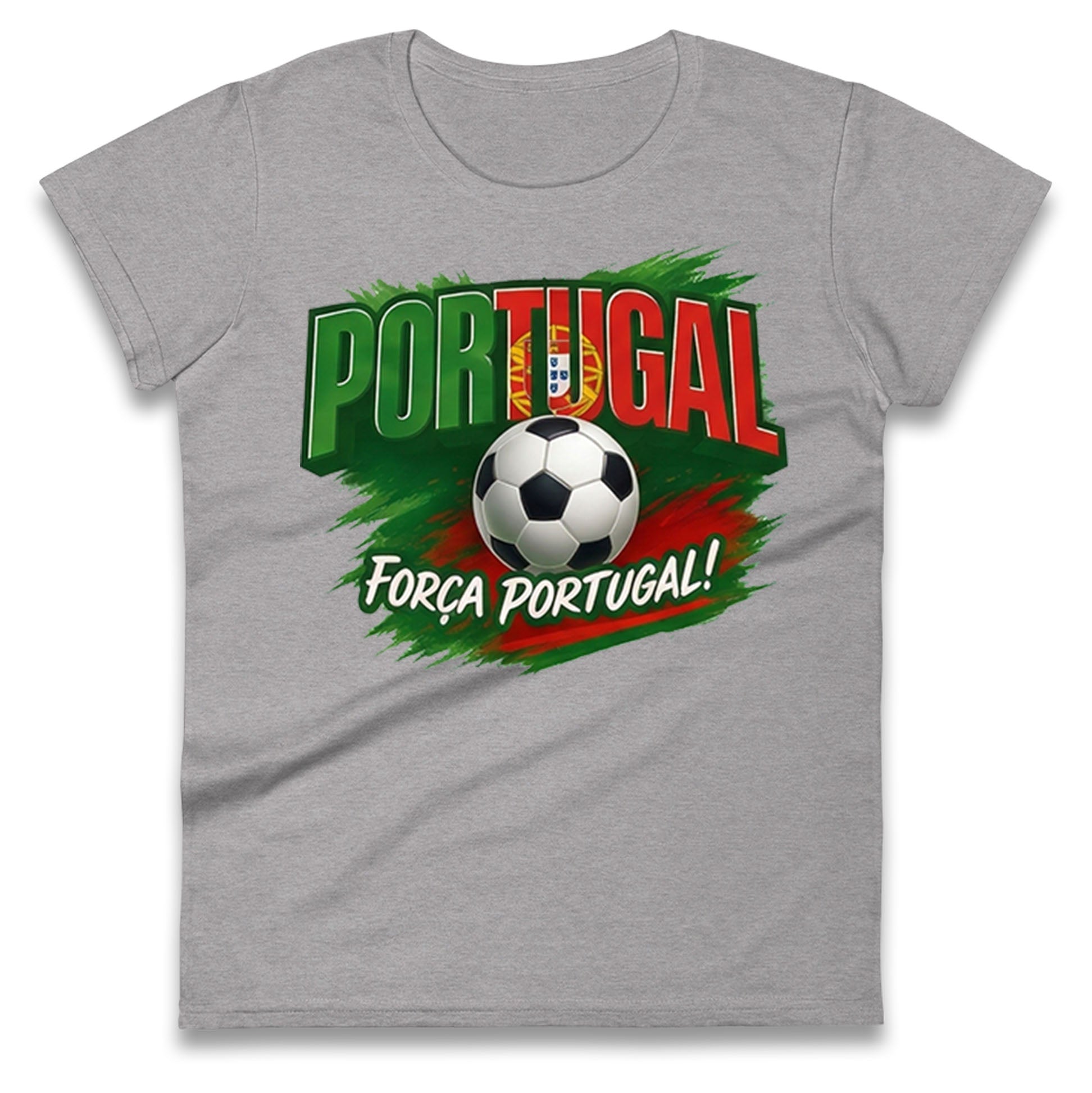 Portugal Retro World Cup Ladies T Shirt