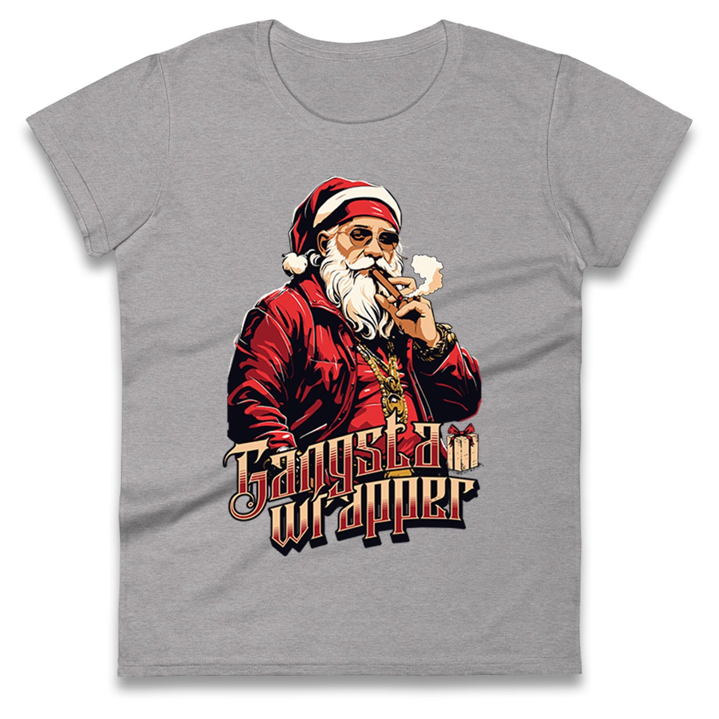 Santa Claus Gangster Ladies T Shirt