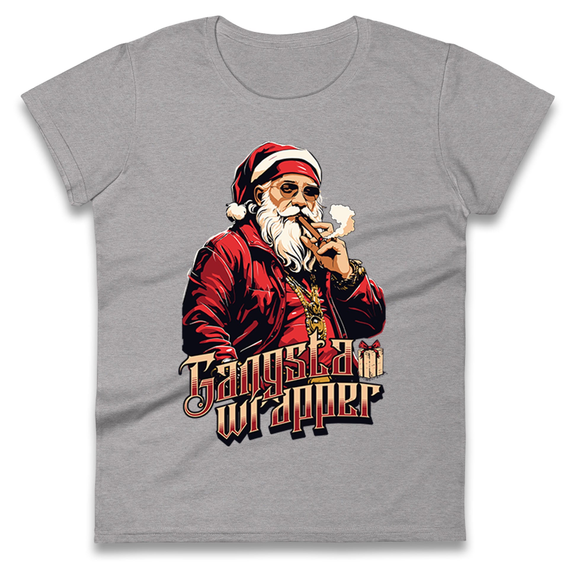 Santa Claus Gangster Ladies T Shirt