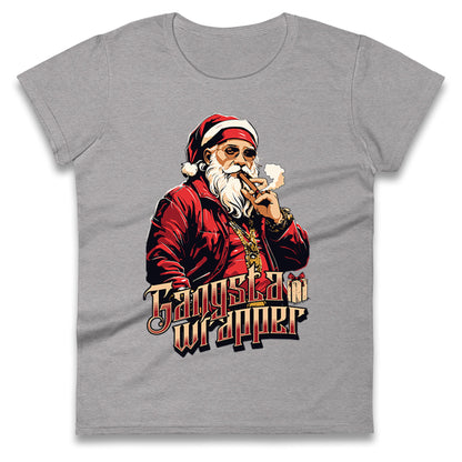 Santa Claus Gangster Ladies T Shirt