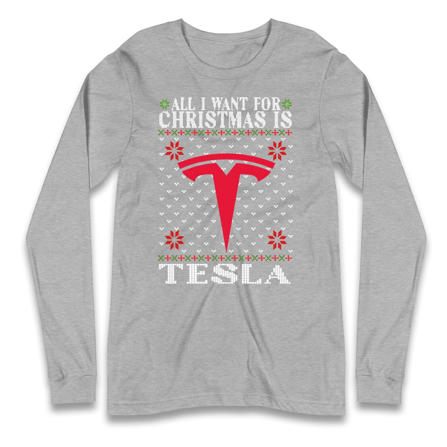 tesla christmas long sleeve t shirt