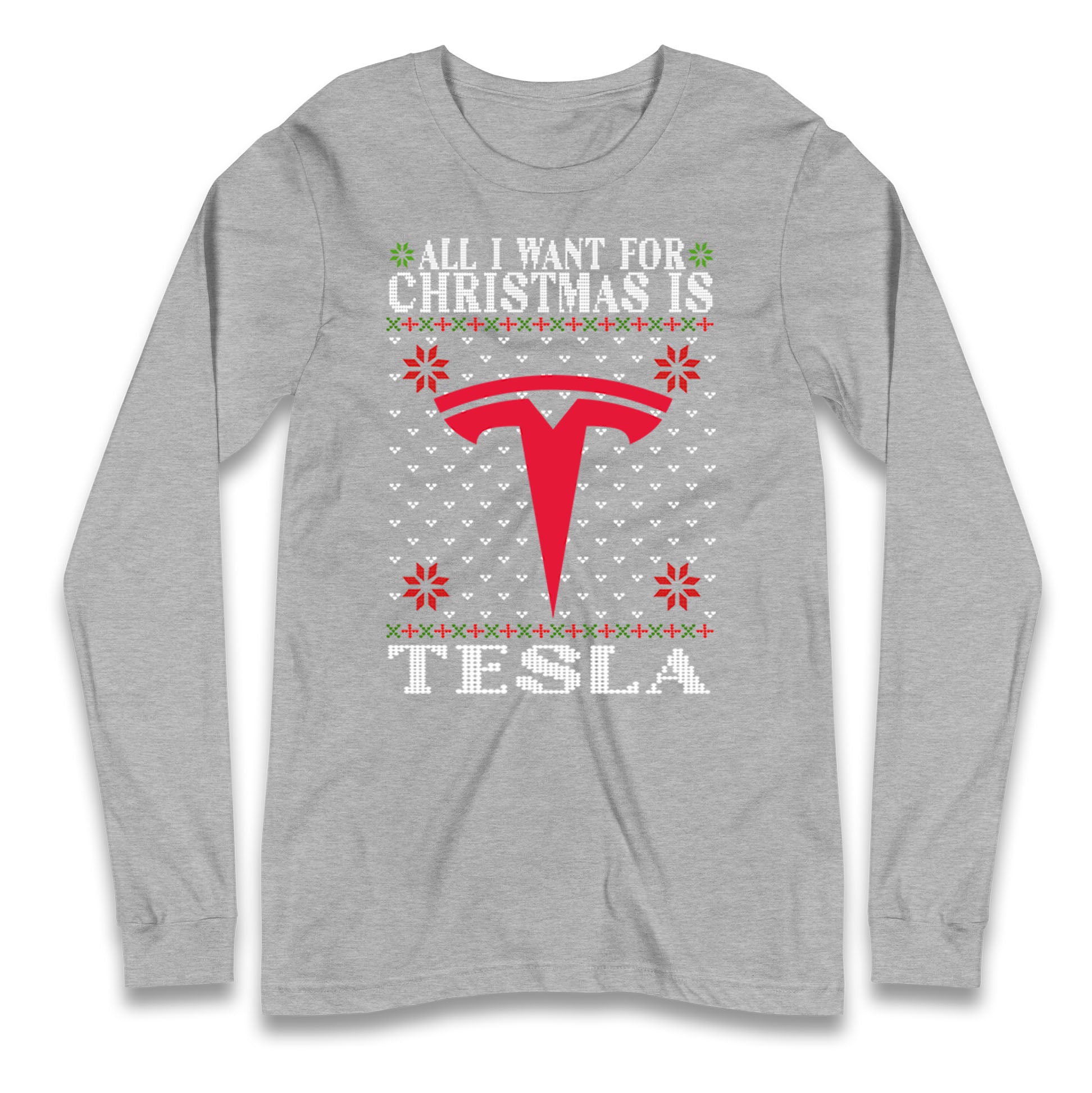 tesla christmas long sleeve t shirt