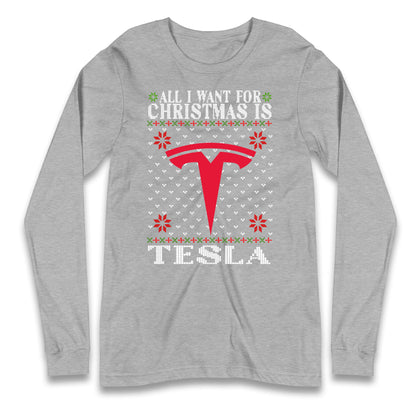 tesla christmas long sleeve t shirt