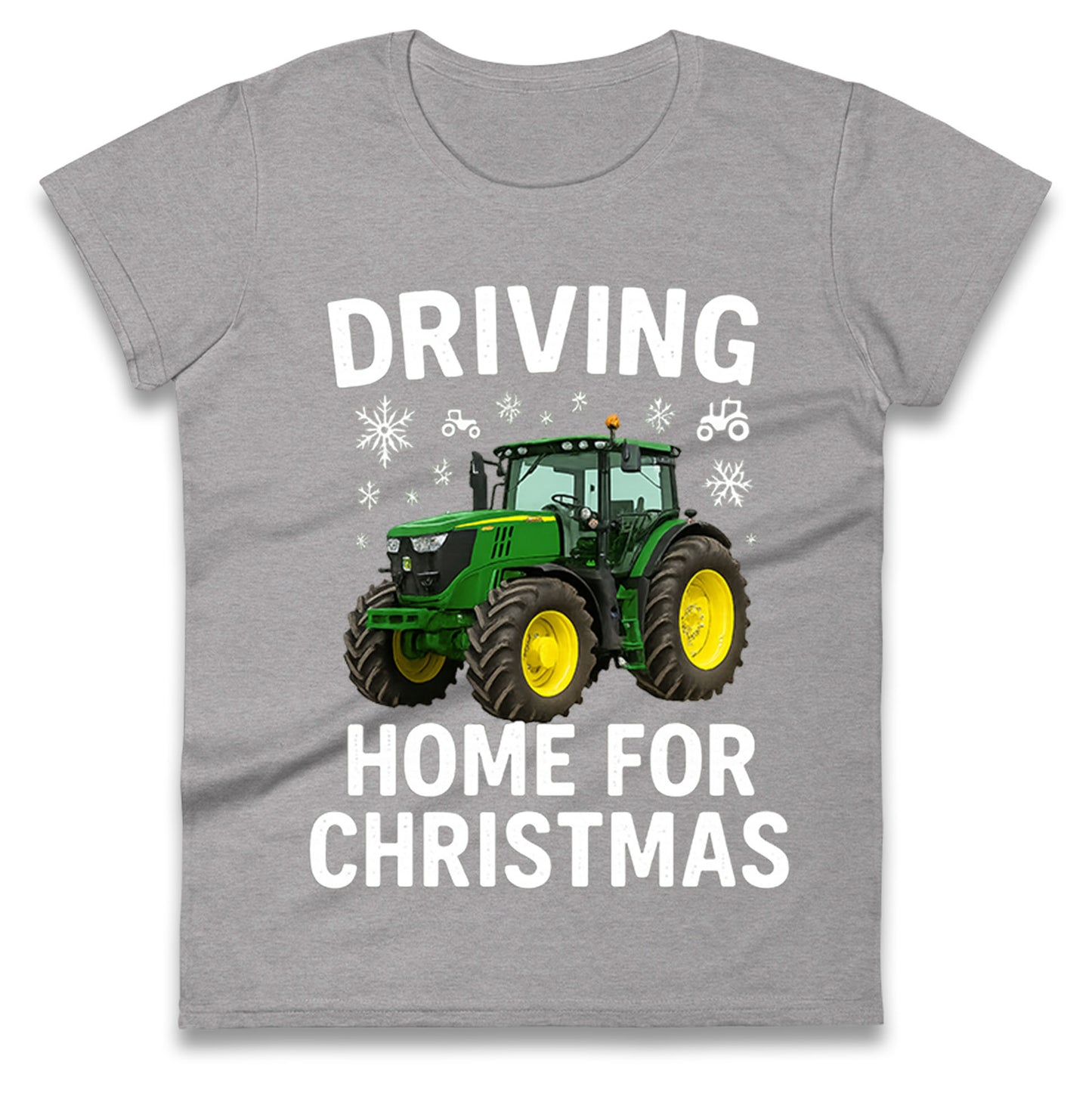 John Deere Tractor Christmas Ladies T Shirt
