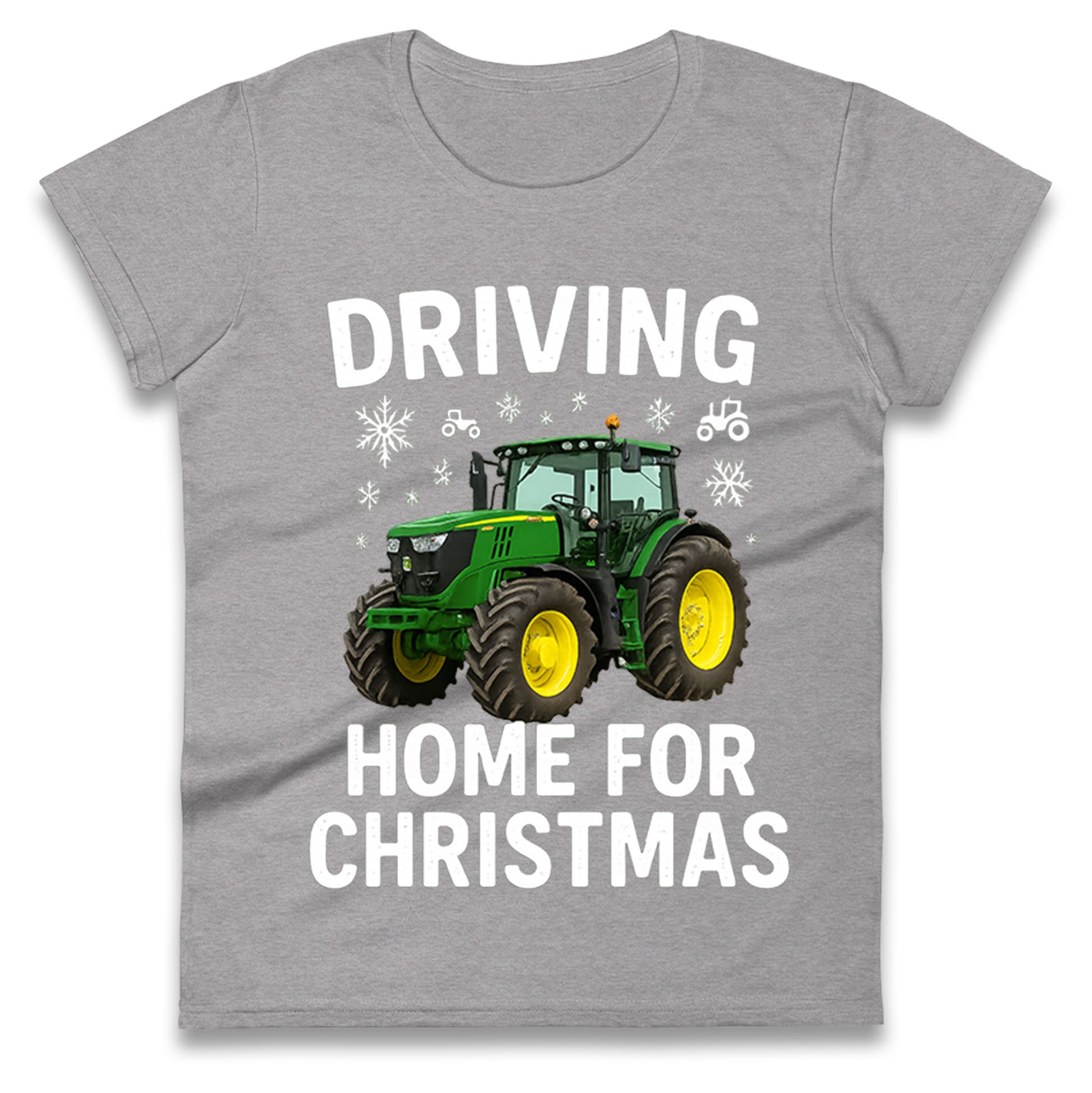 John Deere Tractor Christmas Ladies T Shirt
