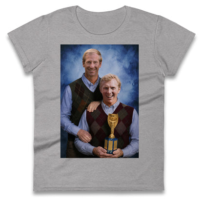 Bobby Moore Bobby Charlton Step Brothers Style England 1966 Ladies T Shirt