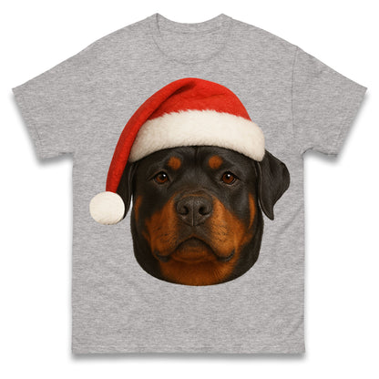 Rottweiler Face Christmas T Shirt