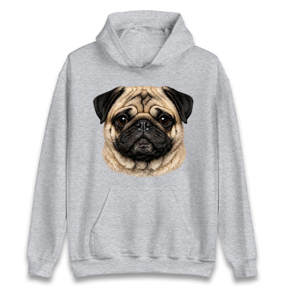 Pug Dog Face Hoodie