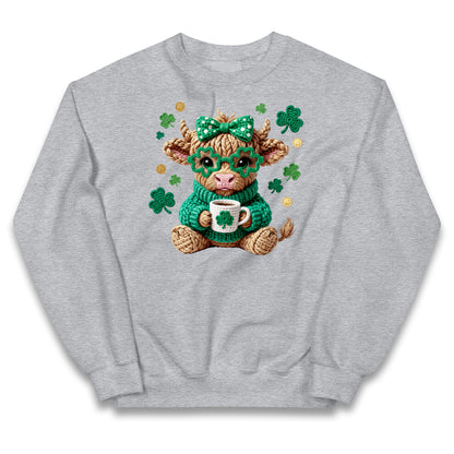 Cute Cow St Patrick Kids Jumper