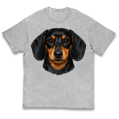 Dachshund Dog Face Kids T Shirt