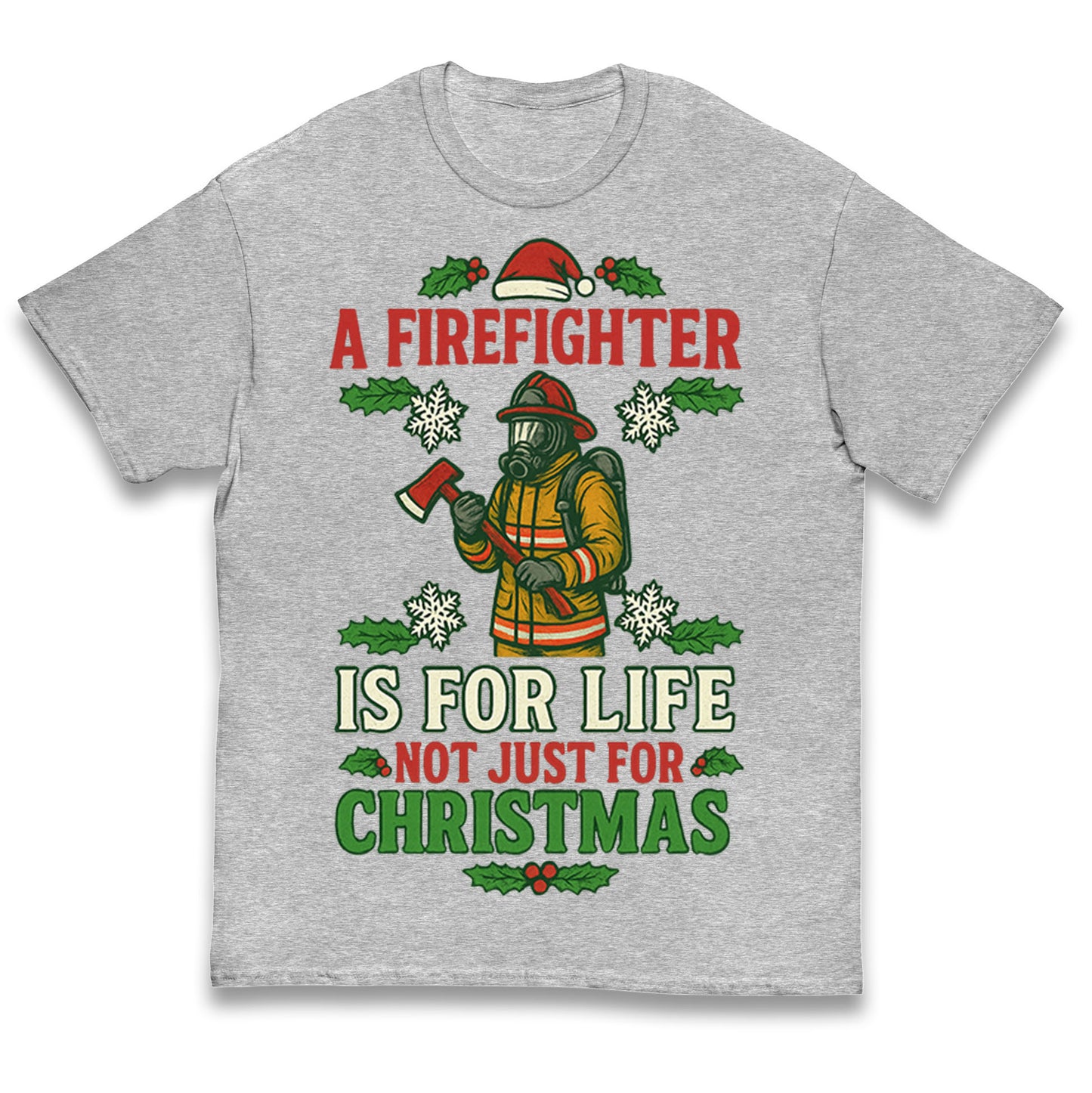 Firefighter Christmas Kids T Shirt