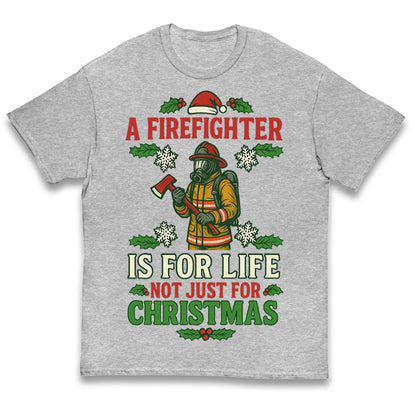 Firefighter Christmas Kids T Shirt
