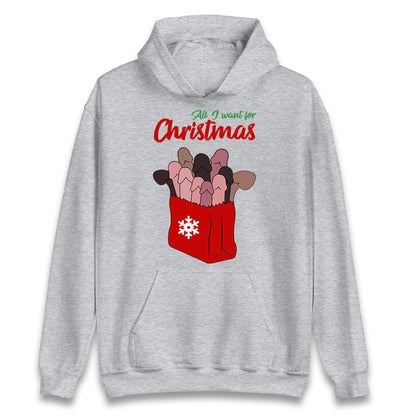 All I Want For Christmas Santa Bag Funny Hoodie