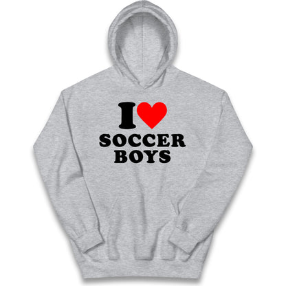 I Love Soccer Boys Kids Hoodie
