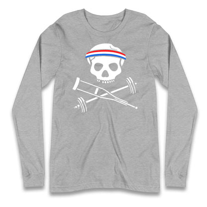 Johnny Knoxville Crutch Barbell and Bones Longsleeve T Shirt
