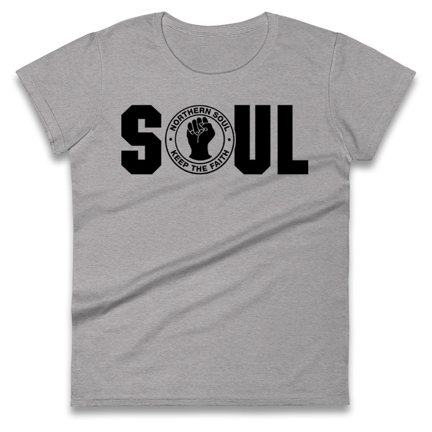 Northern Soul Keep The Faith Logo Ladies T Shirt 