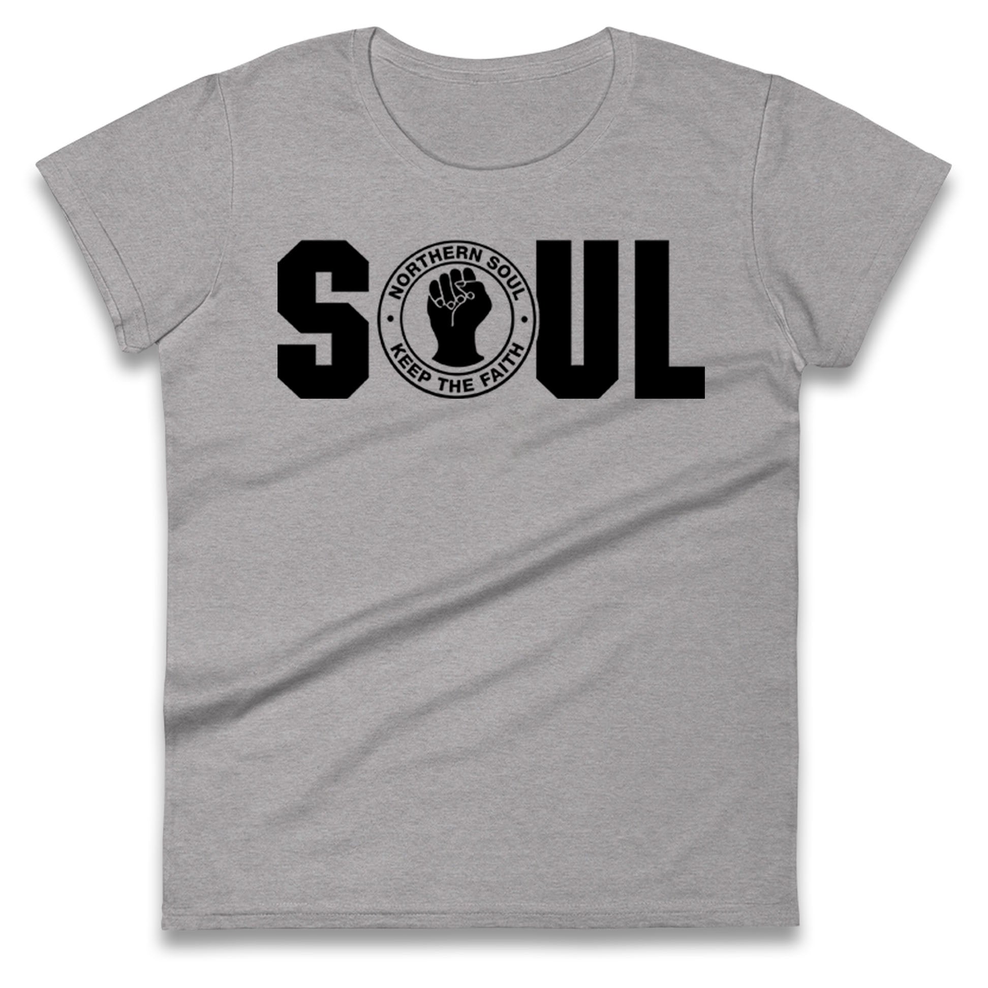 Northern Soul Keep The Faith Logo Ladies T Shirt 