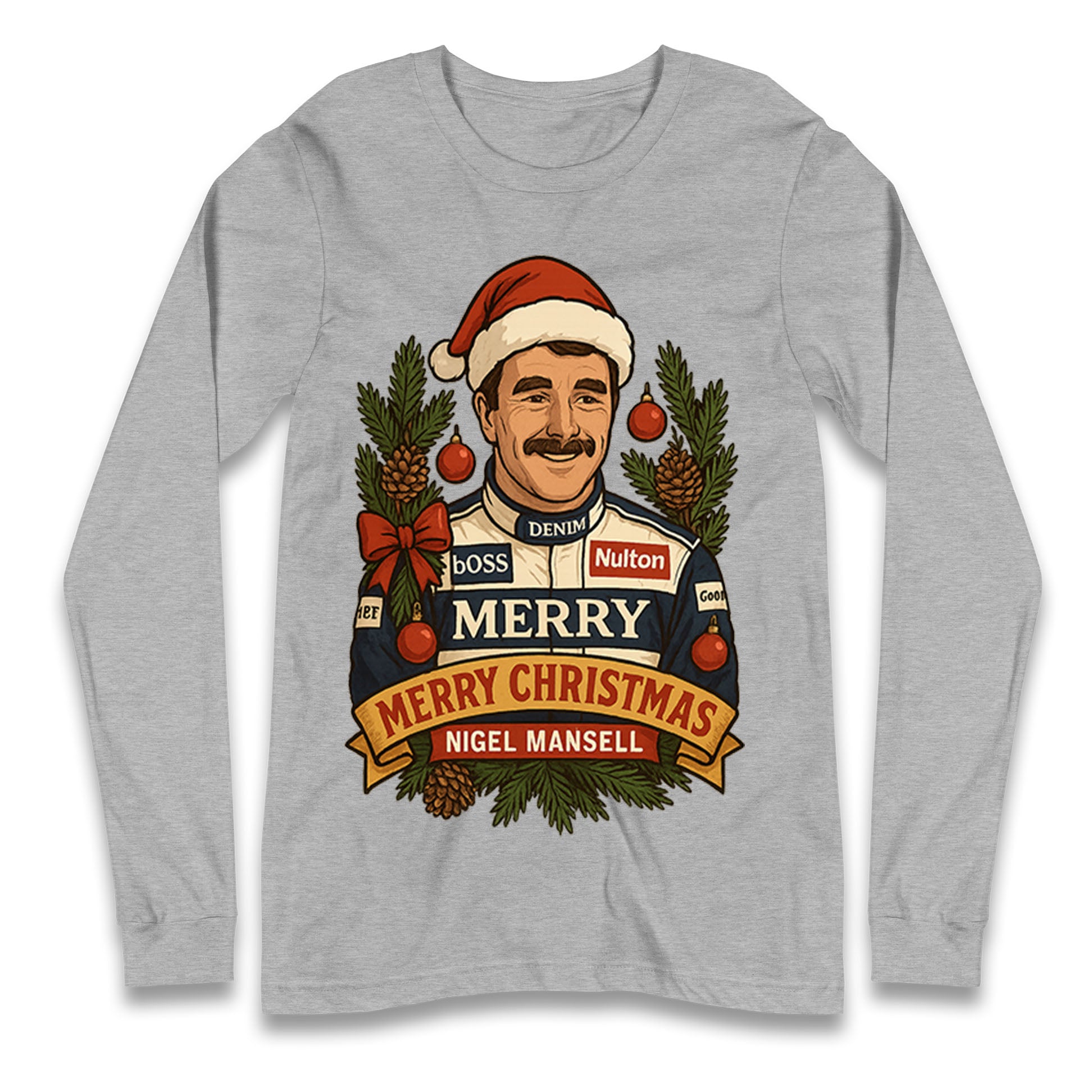 Nigel Mansell Christmas Longsleeve T Shirt