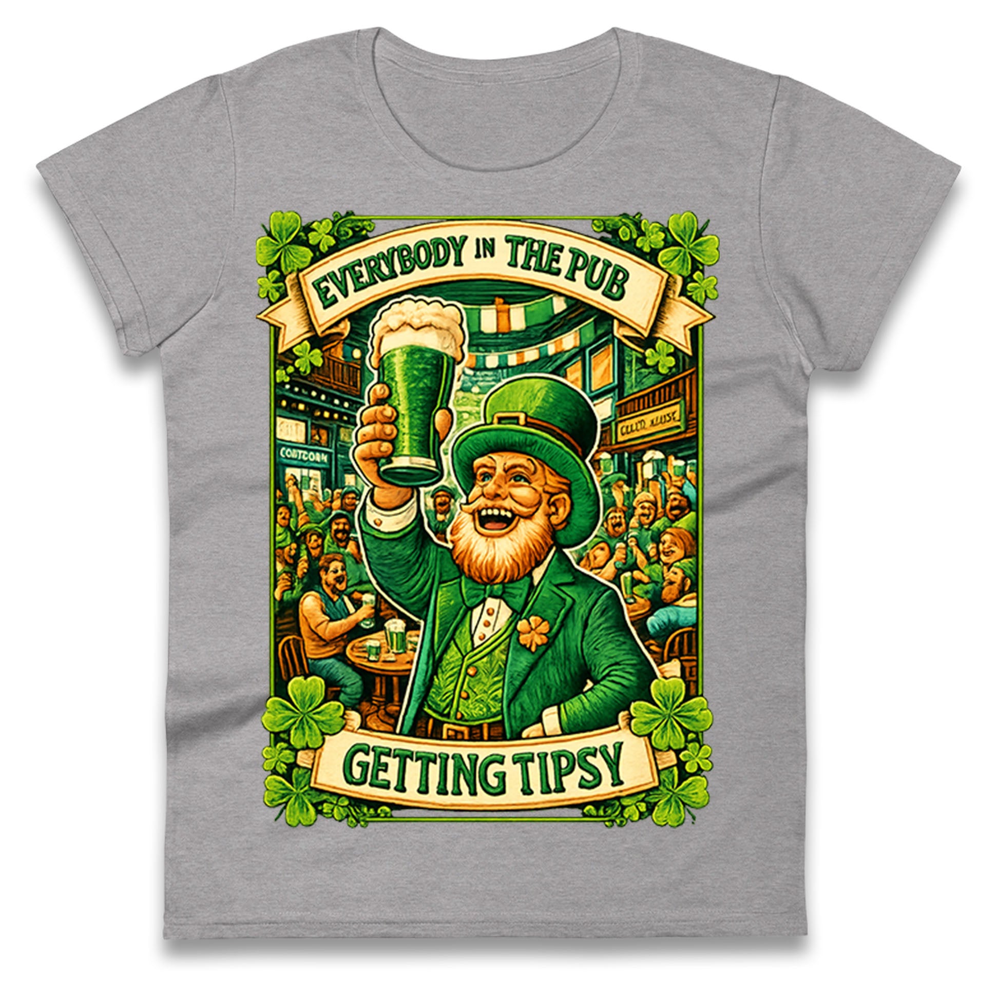 Everybody In The Pub Getting Tipsy Ladies T Shirt