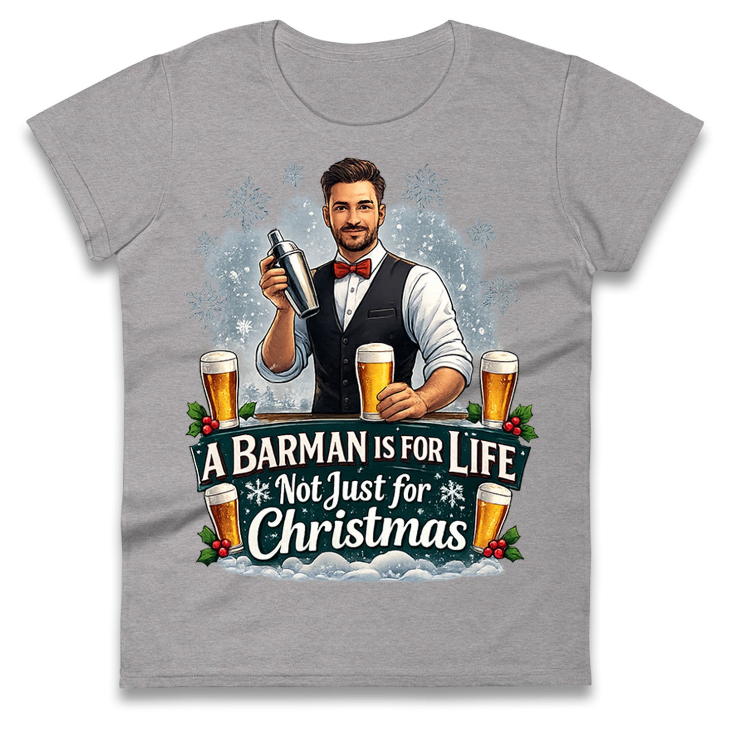 Barman Christmas Ladies T Shirt