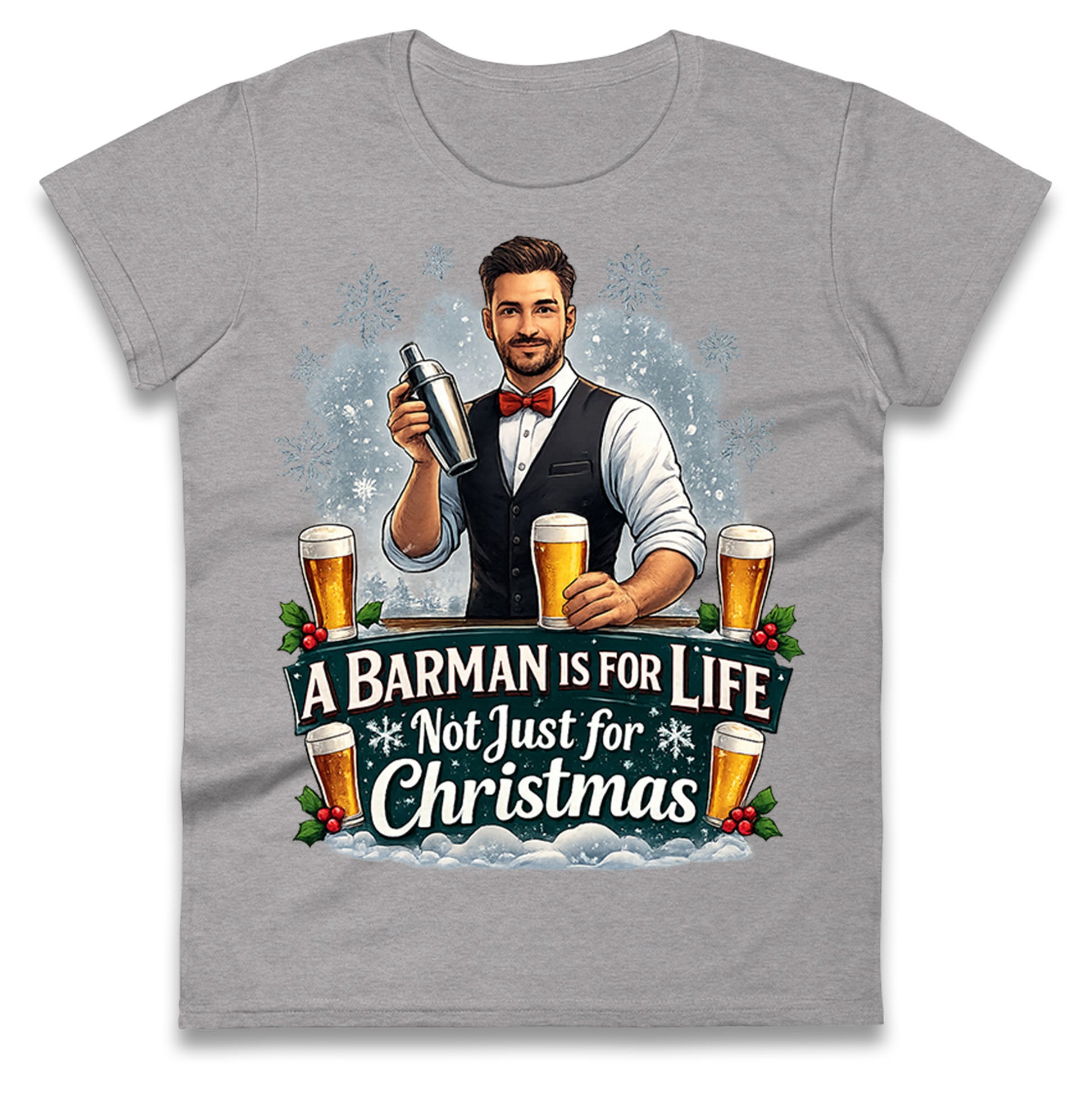 Barman Christmas Ladies T Shirt