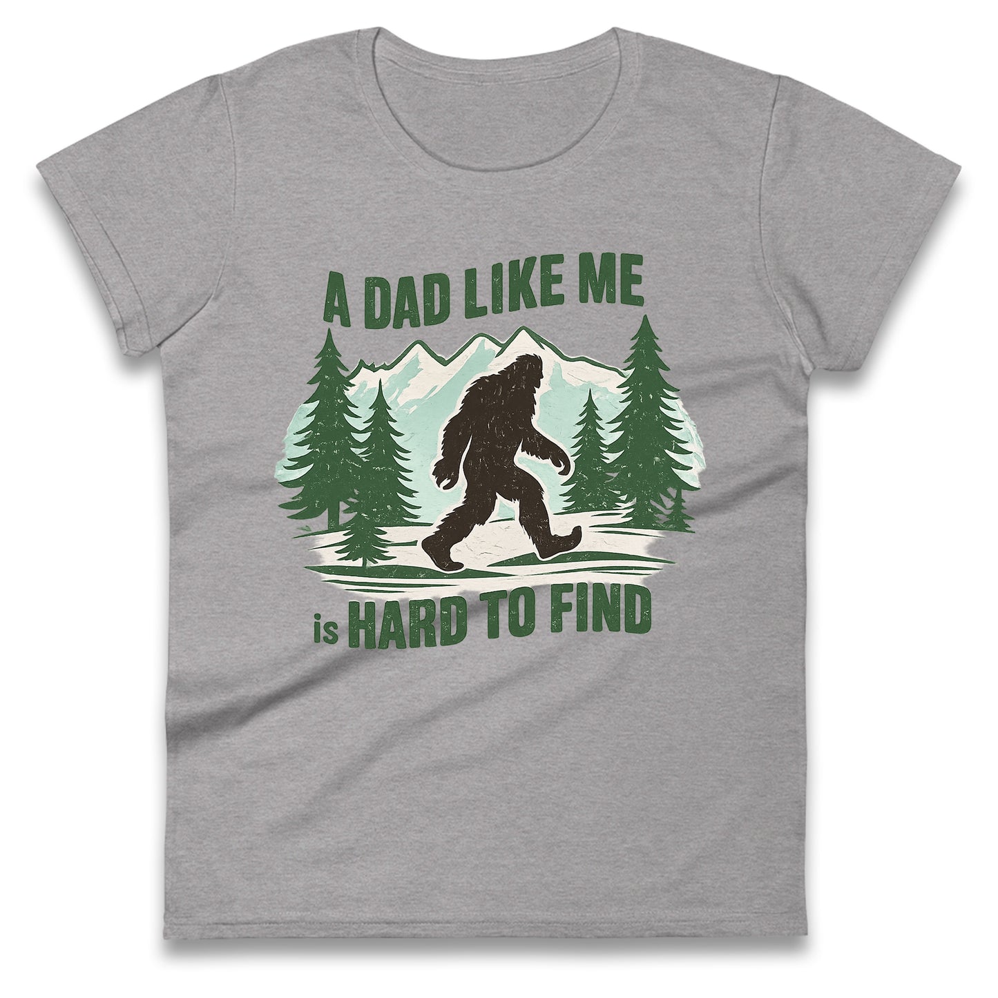 Retro Funny Bigfoot Dad Ladies T Shirt 