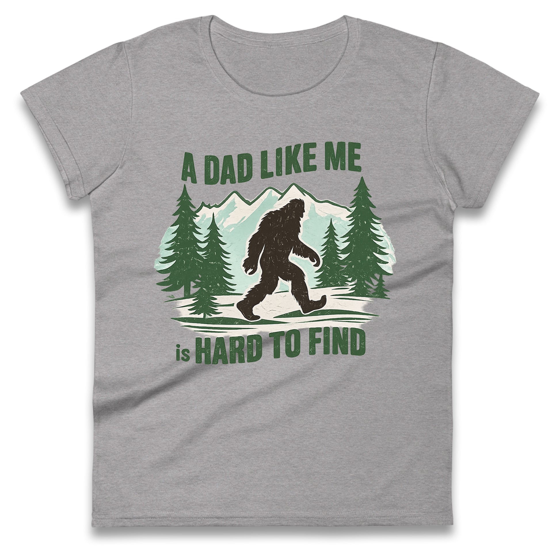 Retro Funny Bigfoot Dad Ladies T Shirt 