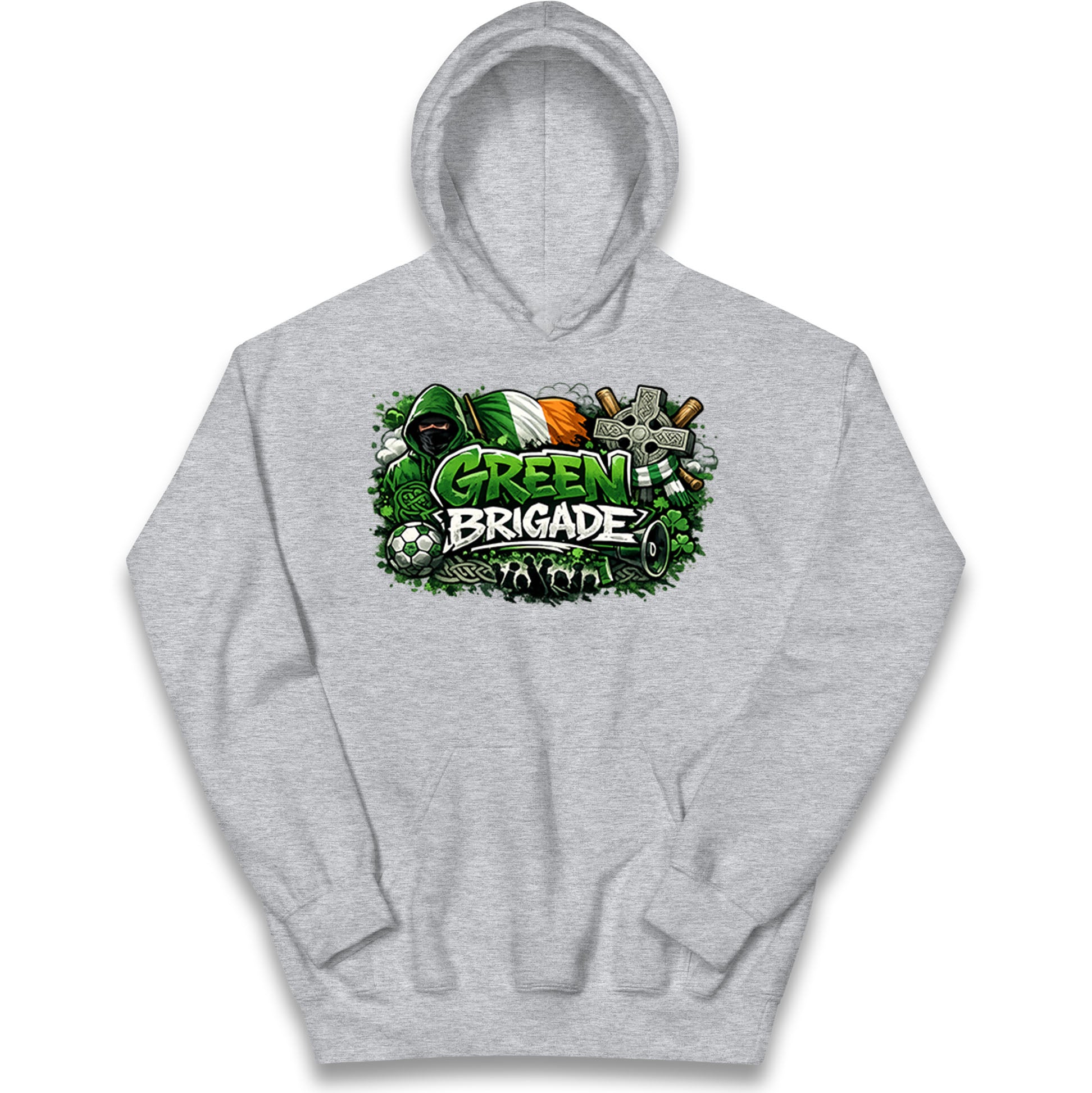 Celtic Green Brigade Football Kids Hoodie 
