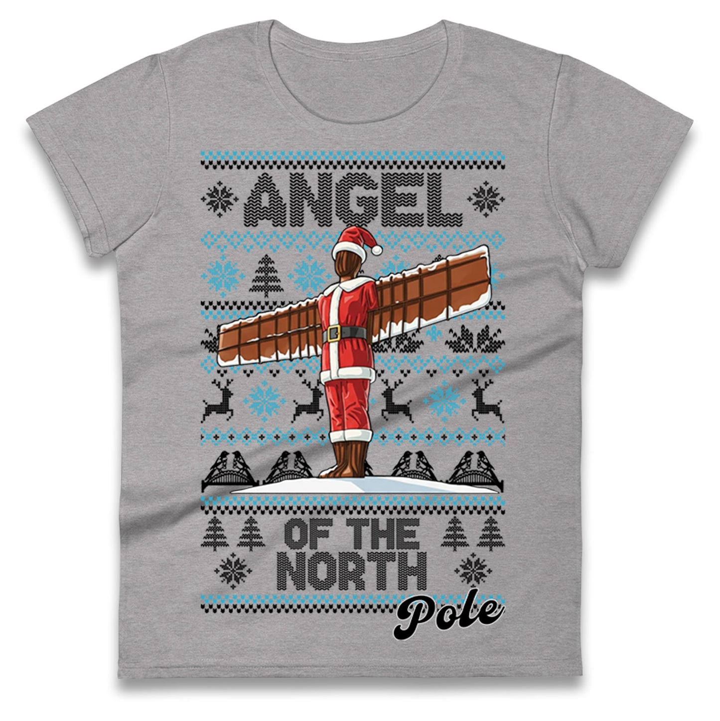 Angel Of The North Pole Christmas Ladies T Shirt
