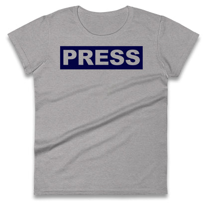 PRESS Palestine Inspired By Journalist Motaz Azaiza Ladies T Shirt