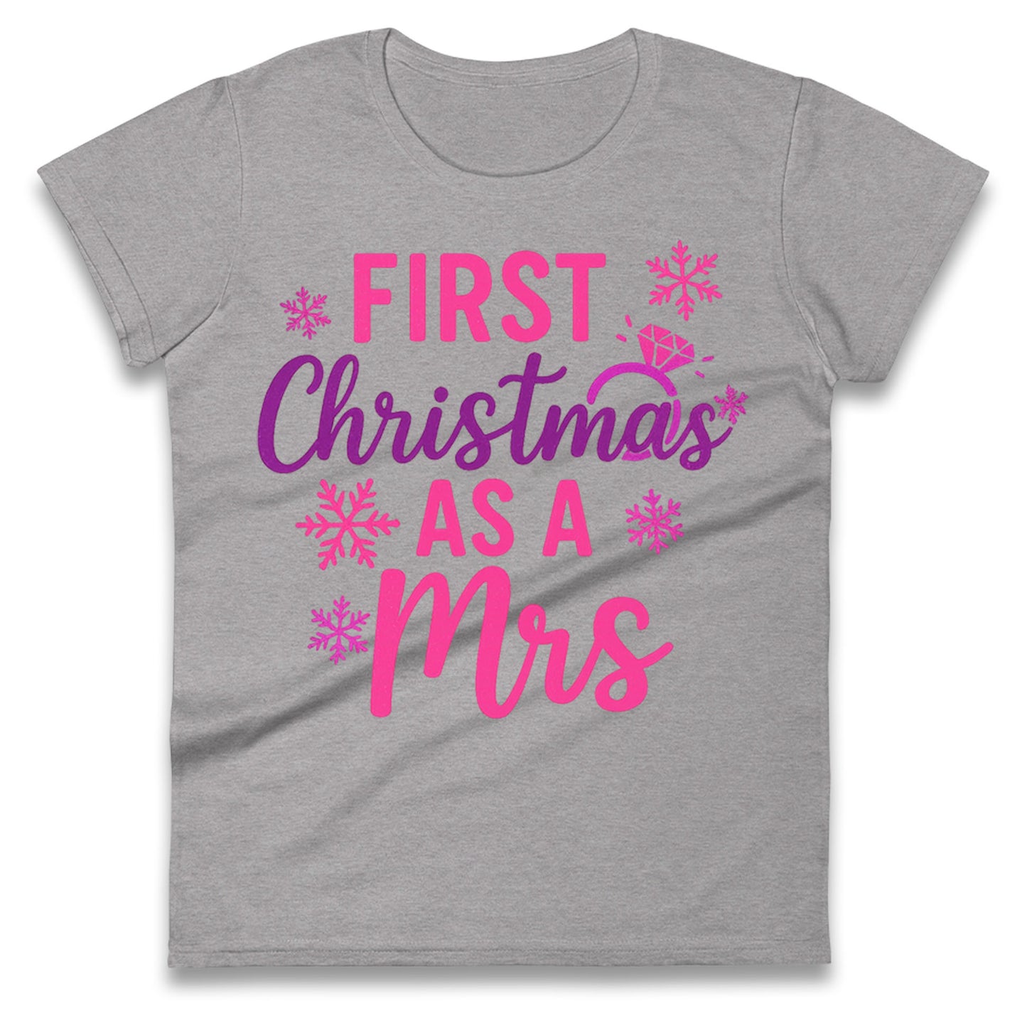 First Christmas As A Mrs Ladies T Shirt