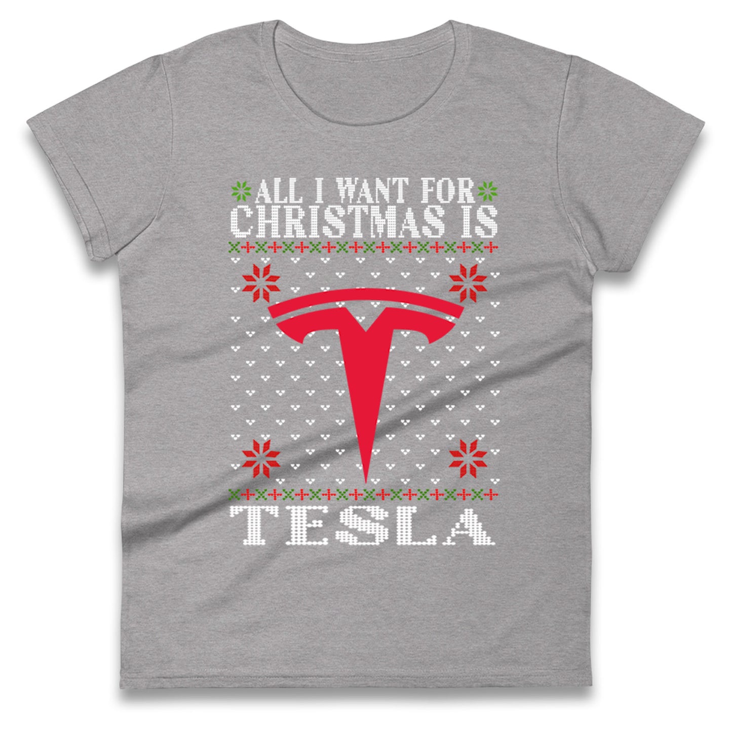 tesla christmas womens t shirt