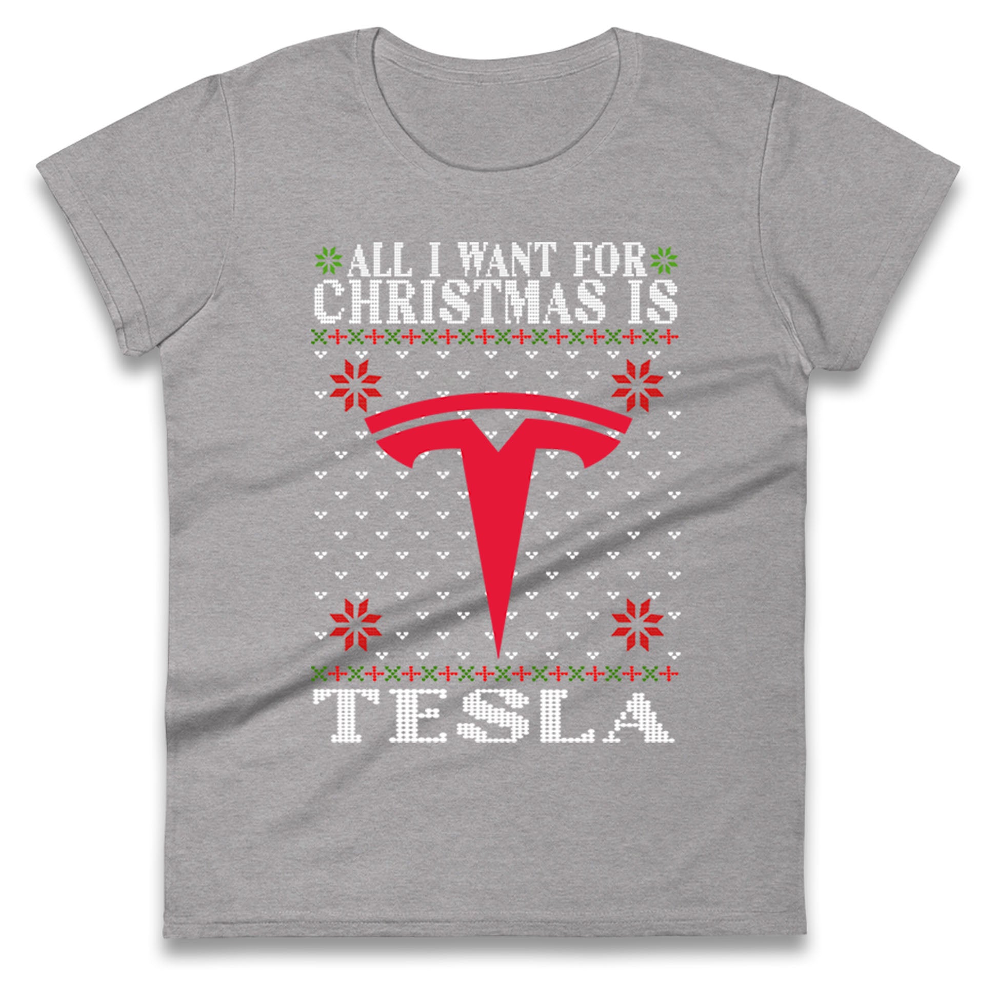 tesla christmas womens t shirt