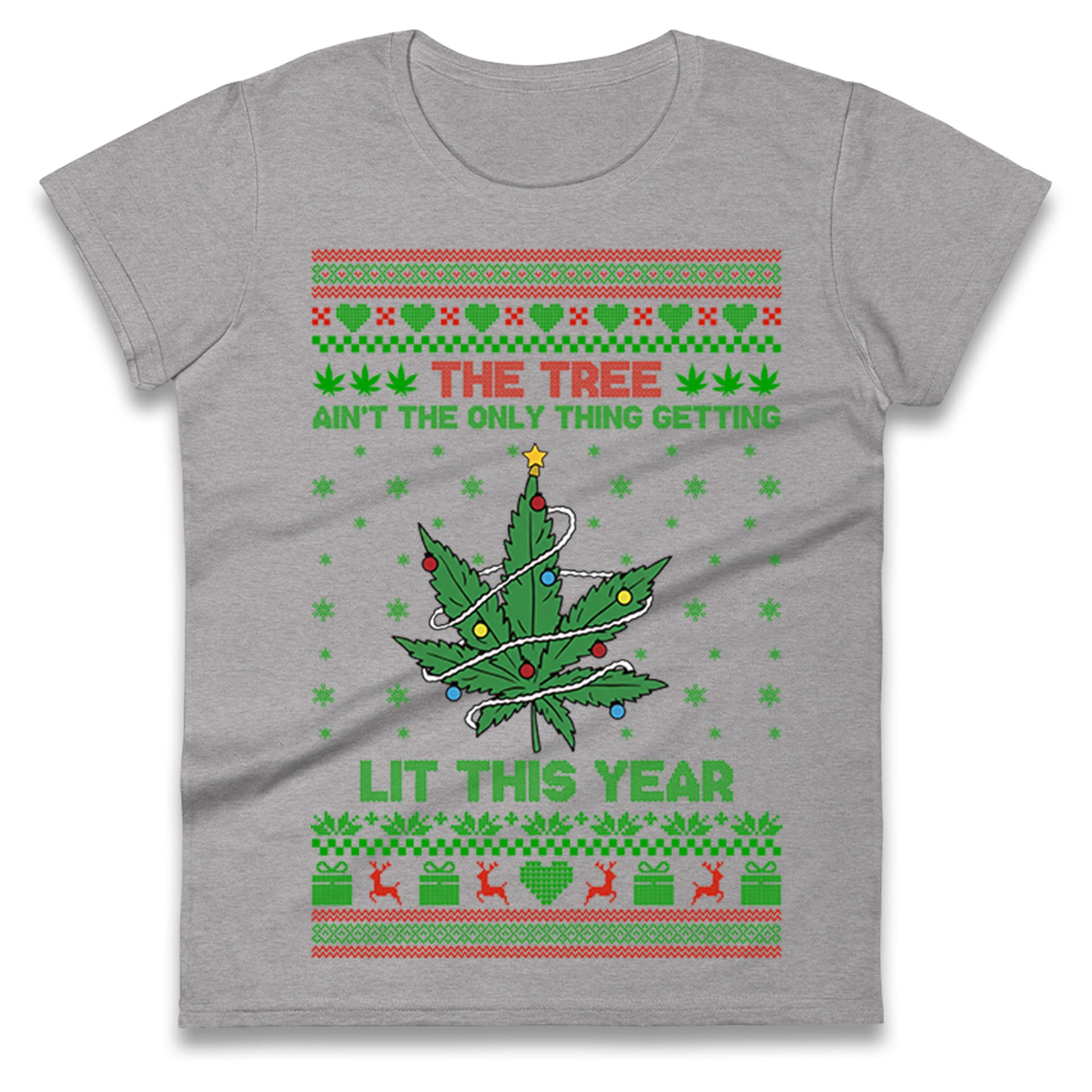Cannabis Christmas Ladies T Shirt