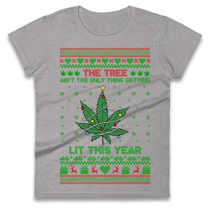 Cannabis Christmas Ladies T Shirt